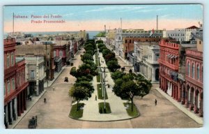 HAVANA, CUBA Street Scene PASEO del PRADO Promenade ca 1910s  Postcard