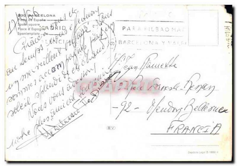 Old Postcard Barcelona Spanish Steps