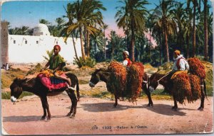 Algeria Scenes et Types Retour a l'Oasis Vintage Postcard C170