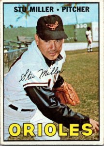 1967 Topps Baseball Card Stu Miller Baltimore Orioles sk2063