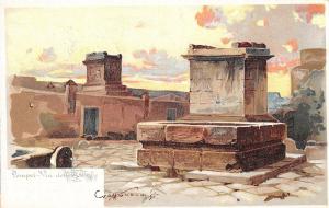 US2564 Italy Pompeii Via dell Torche litho pompei artist signed