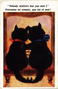 PC CATS, NOBODY MATTER BUT YOU AND I, Vintage Postcard (b46913)