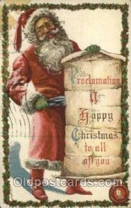 Santa Claus 1917 big horizontal crease, crease left top corner with tape on f...