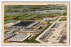 Wichita Kansas KS Postcard Boeing Plant Aircraft Airplane Scene Vintage