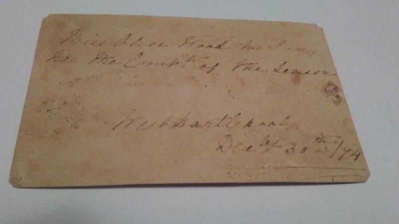 1874 CHRISTMAS POSTCARD $25 OR BEST OFFER