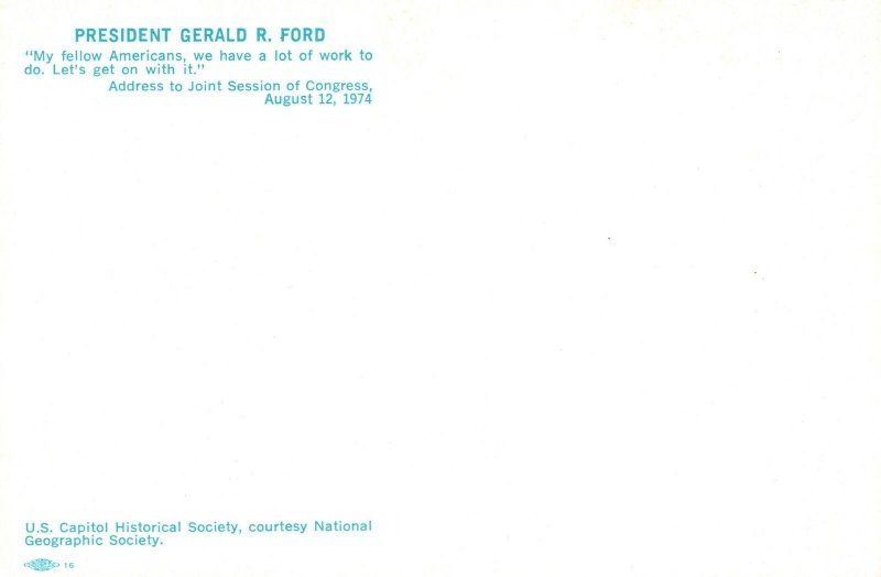Postcard President Gerald R. Ford Address Joint Session Of Congress US Capitol