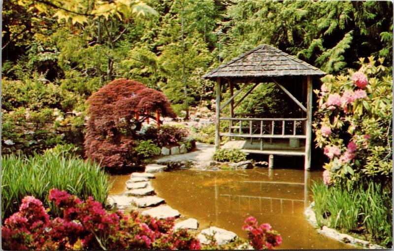 Butchart Gardens Victoria British Columbia BC Canada Tea House Japanese Postcard 