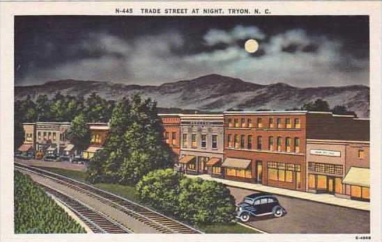 North Carolina Tryon Trade Street At Night