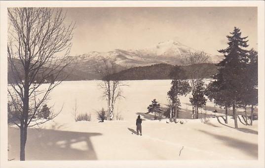 Skier In Beautiful Winter Scene Real Photo