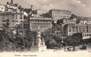 Vintage Postcard 1910's View of Genova Piazza Acquaverde Genoa Italy IT