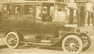 Pasco WA Street View Early Bus Type Auto RPPC Real Photo Postcard