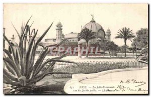 Old Postcard La Jetee Promenade Nice view of the Public Garden