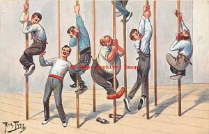 Arthur Thiele, TSN No 1216, Group of Men Climbing a Pole for a Workout