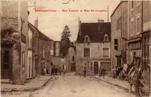 CPA CHATEAUVILLAIN Rue Lasnet et Rue St-Jacques (864652)