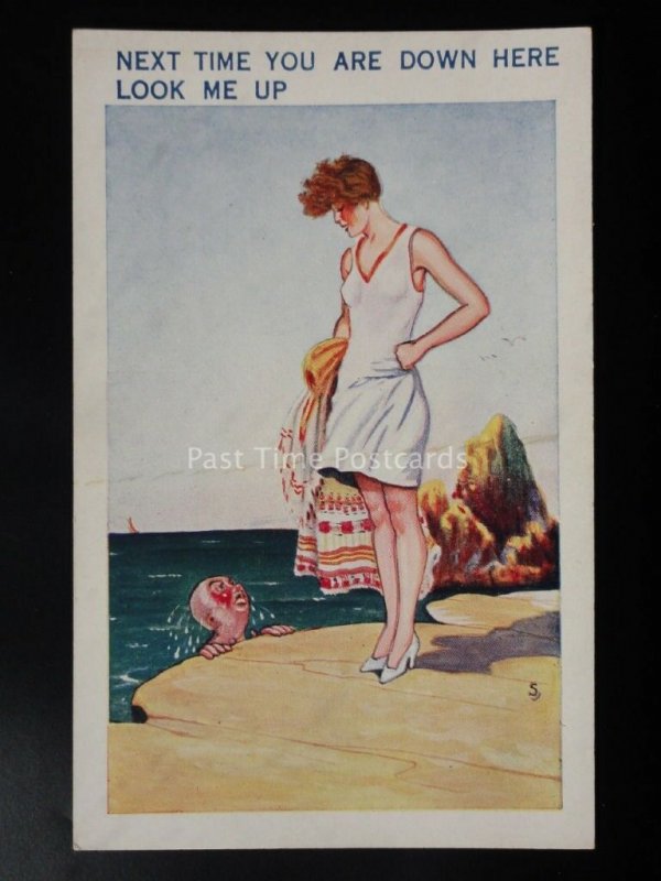 Fred Buchanan RARE c1930's M&L SAMPLES PC Seaside Theme NEXT TIME YOU ARE HERE..