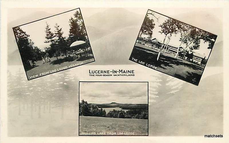 LUCERNE IN MAINE Multi View Lodge postcard 9441