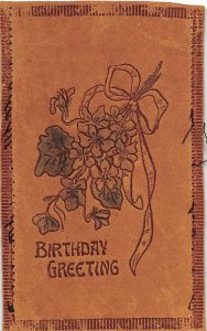 Birthday greetings, leather Novelty Unused 