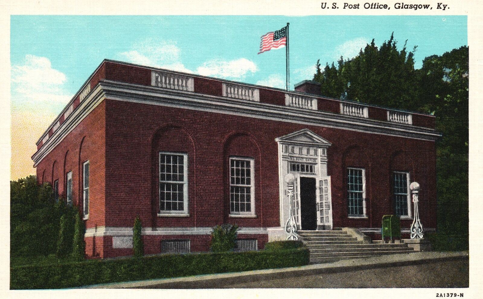 Vintage Postcard U. S. Post Office Building Historic Landmark Glasgow