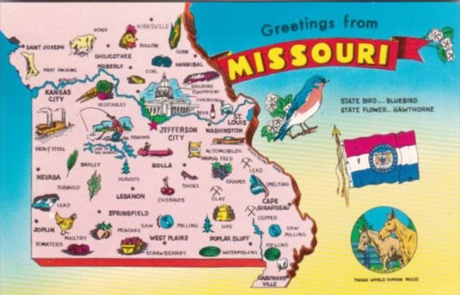 Greetings From Missouri With Map