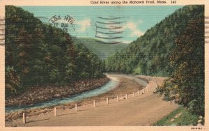 Massachusetts, 1949 Cold River Along The Mohawk Trail Roadway Vintage Postcard