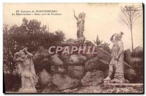 Old Postcard Calvary of Pontchateau The resurrection Jesus from the grave