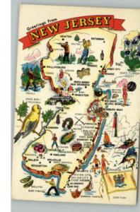 New Jersey Map Greeting Postcard