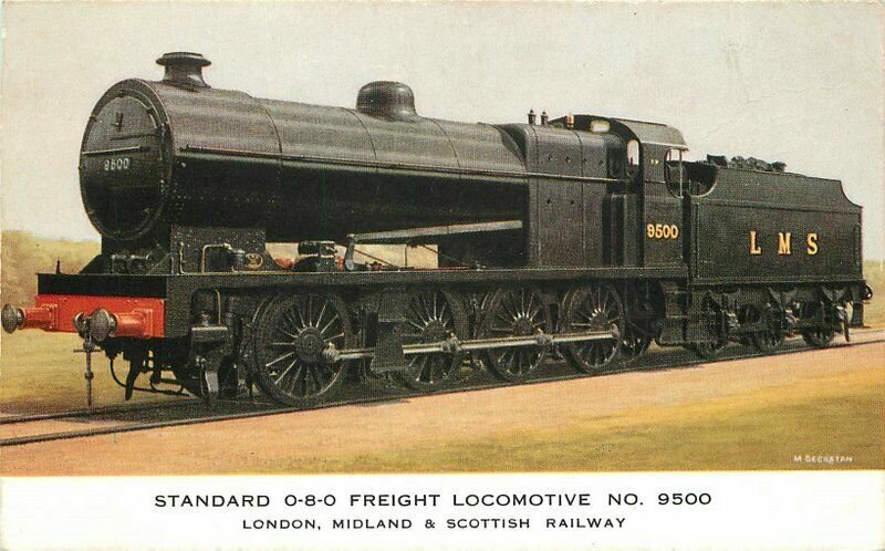 1920s UK Railroad Standard 0-8-0 Freight Locomotive #9500 Postcard 11794