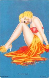 Flaming Youth 1945 Mutoscope Artist Pin Up Girl, Non Postcard Backing Unused 
