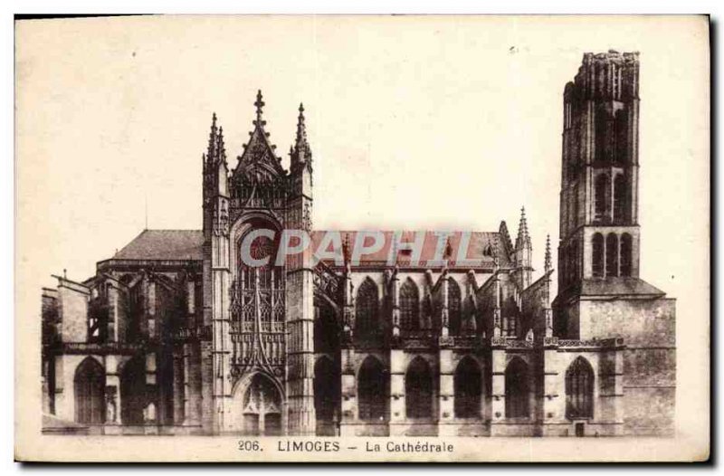 Old Postcard Limoges La Cathedrale