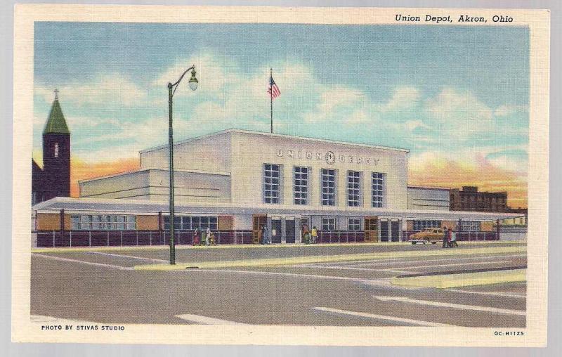 Union Depot Akron OH unused c1950