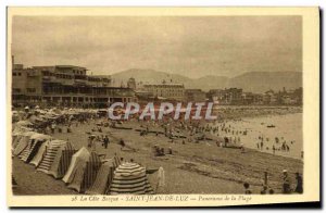 Old Postcard Cote Basque Saint Jean De Luz View of the Beach