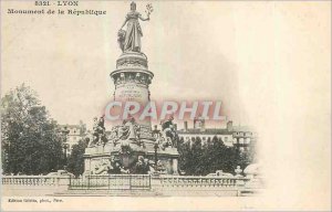 Postcard Old Lyon Monument of the Republic (map 1900)