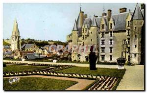 Langeais Postcard Old L & # 39eglise and castle