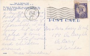 Thornwall Orphanage Sara Jo Hartness Hall - Clinton SC, South Carolina - pm 1961