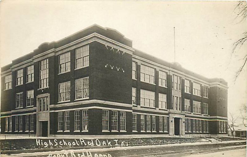 IA, Red Oak, Iowa, RPPC, High School Building, Entrance View, A.E