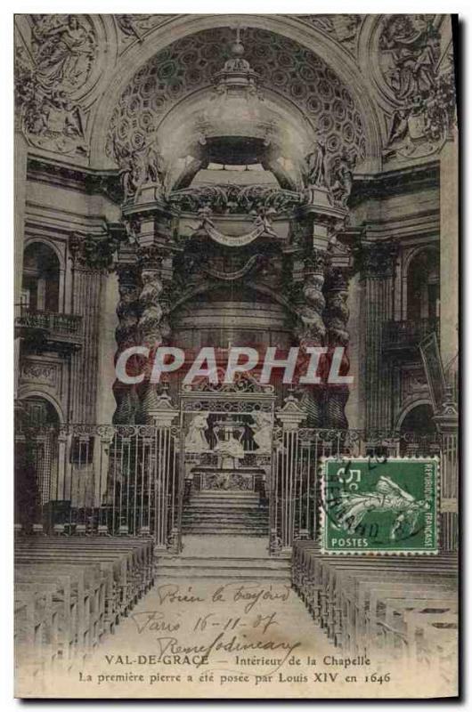 Old Postcard Val De Grace Chapel Interior