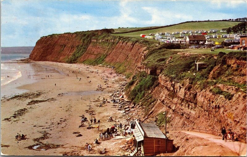 Sandy Bay Exmouth Devon Postcard PM Cancel WOB Note VTG Vintage 