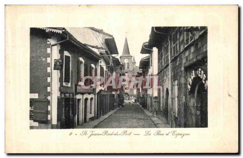 Old Postcard Saint-Jean-Pied-de-Port of Spain La Rue