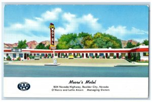 c1960's Moore's Motel Cars Roadside Boulder City Nevada NV Vintage Postcard