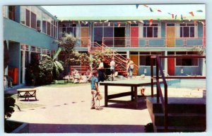 ENSENADA, MEXICO ~ Swimming Pool CORTEZ MOTEL Apartments 1960s Roadside Postcard