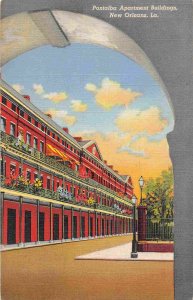 Pontalba First Apartments in US Buildings New Orleans Louisiana linen postcard