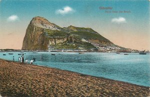Gibraltar rock from the beach old postcard