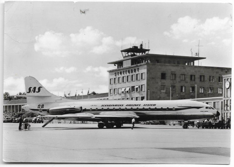 Stuttgart Germany. Flughafen.   Used with stamp