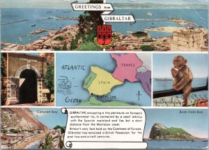 Postcard UK Greetings from Gibraltar - multiview