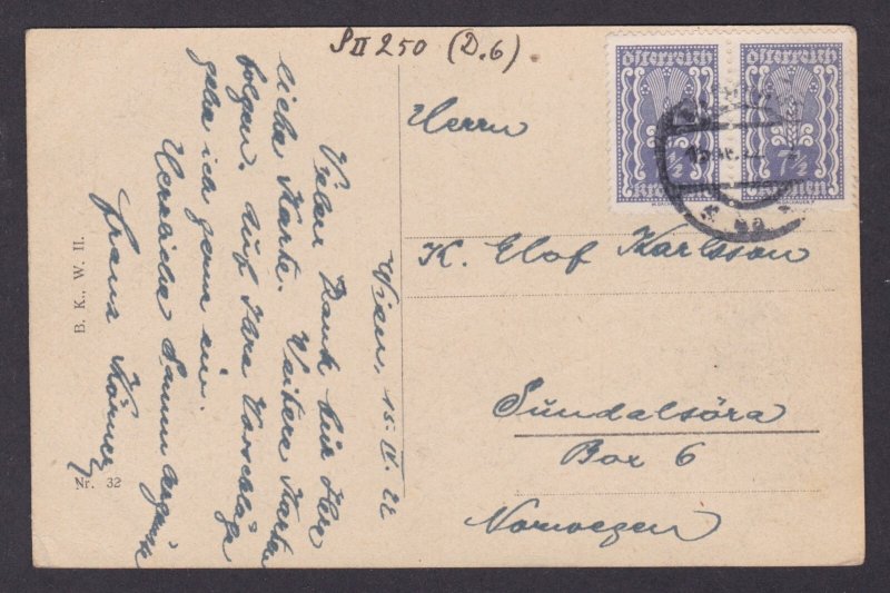 Postcard, Austria Vienna, Albrechtsplatz Mozartdenkmal