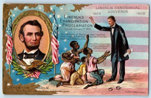 Abraham Lincoln Postcard The Martyred President Embossed c1910s Unposted Antique