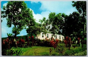 Honaunau Kona Hawaii 1950-60s Postcard St. Benedict's Catholic Painted Church