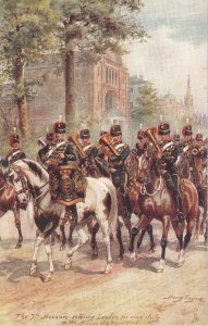 Harry Payne. The 7th Husars... Horses Tuck Oilette Military in London PC #