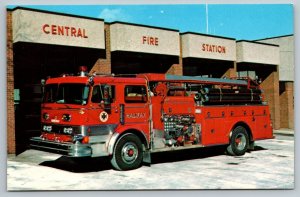 Fire Truck Engine - Fireman Postcard - Halifax - Nova Scotia - Canada