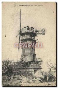 Old Postcard Moulin wind Pontavert